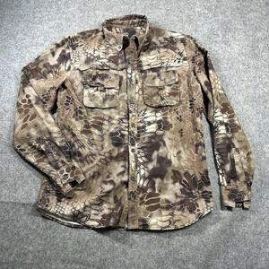 Kryptek Shirt Mens Medium Highlander Camo Long Sleeve Hunting Outdoor Button Up